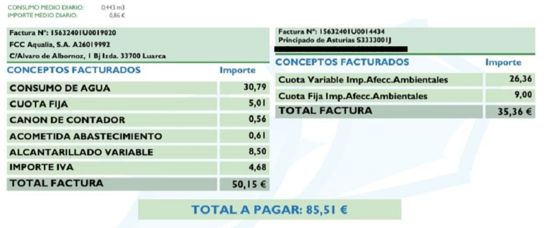 Facturas de Aqualia